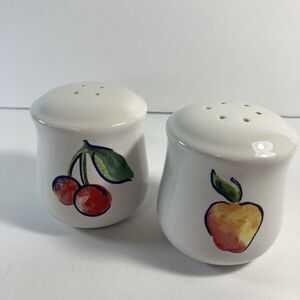 Corelle Fruit Basket Salt & Pepper Shakers 3" tall